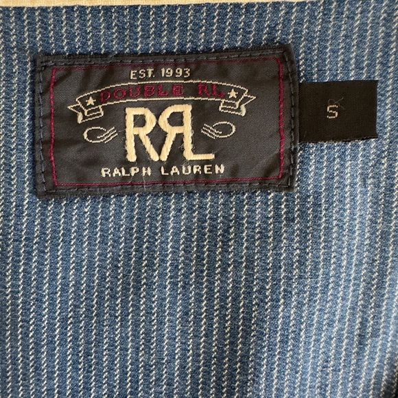 Ralph Lauren Double RL Men's Indigo Hickory Stripe Vest Size S - Picture 9 of 10